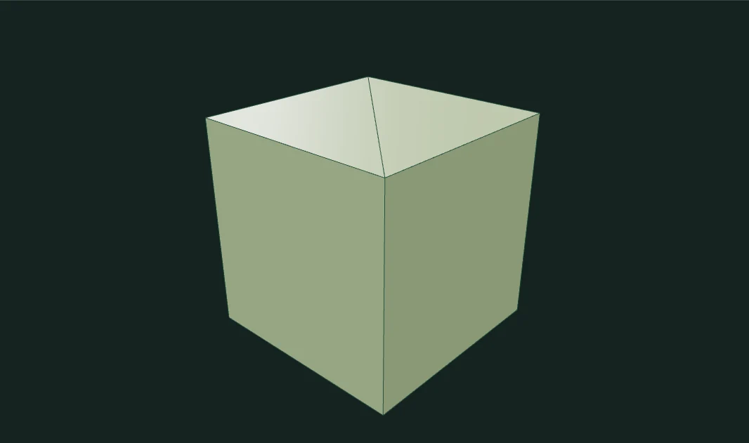 Closed green box after repair, with the loose fragment removed and no orange boundary edges remaining.