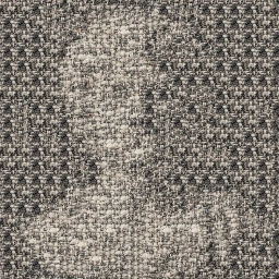 The same sculpture’s structure reconstructed from woven fabric patches