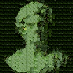 The same sculpture reconstructed with overlapping leaf patches