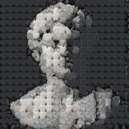Example sculpture reconstructed from pebble patches
